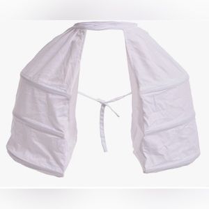 Blessume Victorian Dress Double Pannier Petticoat, White, One size
